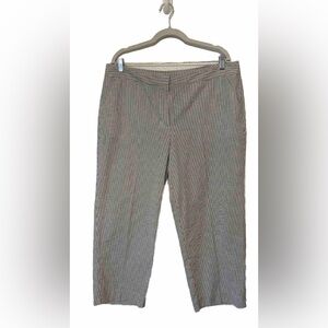 Talbots Signture WOMENS Capris Grey Striped Size 16 100% Cotton